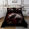 Erosebridal Gothic Crow Queen Quilt Set Black Raven Coverlet Set for Kids Teens Adult Halloween Bird Bedspread Sets Castle Bat Horror Theme Bed Set with 2 Pillow Cases view 2