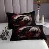 Erosebridal Gothic Crow Queen Quilt Set Black Raven Coverlet Set for Kids Teens Adult Halloween Bird Bedspread Sets Castle Bat Horror Theme Bed Set with 2 Pillow Cases view 3