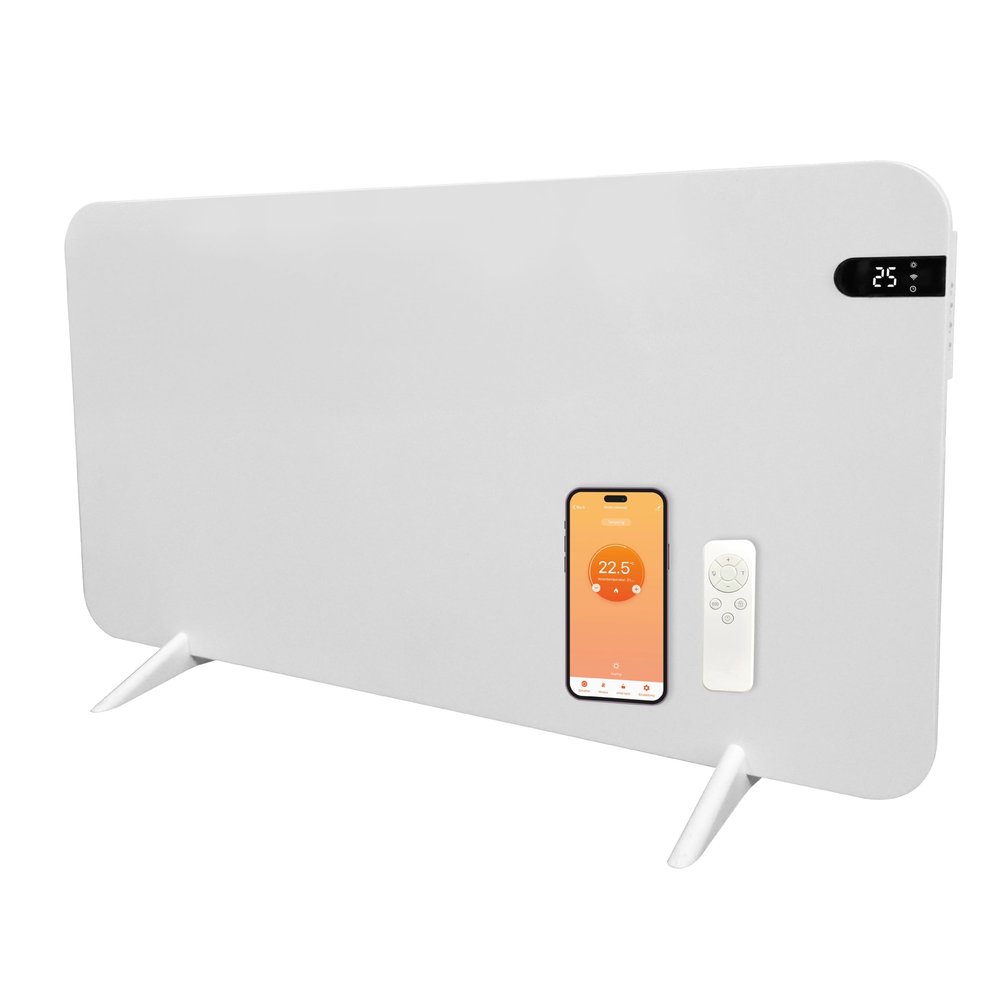 Knighaus 800W Smart Dual Space Heater  Wall heater and mobile use  WiFi App Control & Remote  Includes Towel Rack, Stand Feet & Mounting Kit  Color: White