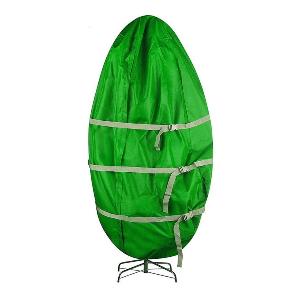 Upright Christmas Tree Storage Bag, Artificial Trees Transport Cover 600D Oxford Adjustable Waterproof Windproof Rainproof Dust-Proof Drawstring, 3-9 Foot Trees Standing (210D Green A,114 * 254cm)