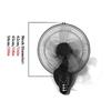 16/18/20Inch Outdoor Oscillating Wall Mount Fan, Wall Mounted Fans with 3-Speed & Adjustable Tilt, 90 Oscillation & 30 Tilt for Workshop, Garage, Patios, Commercial(48cm/18in) view 2