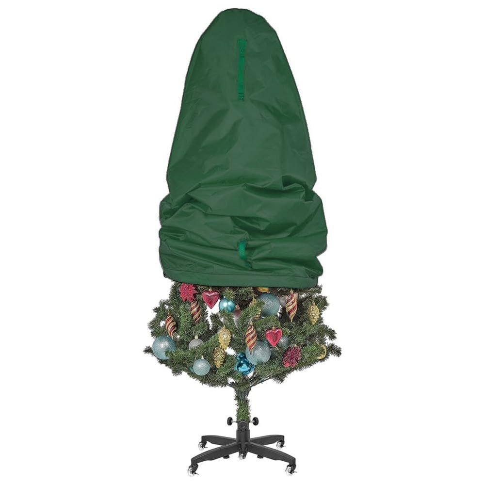 Upright Christmas Tree Storage Bag, Artificial Trees Transport Cover 600D Oxford Adjustable Waterproof Windproof Rainproof Drawstring, 3-9 Foot Trees Standing (210D Dark Green,3FT 25 * 36inch)