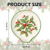 JarThenaAMCS 4.7inch Christmas Winter Spoon Rest Red Green Holly Berry Small Coffee Spoon Holder for Xmas Winter Bar Coffee Station Accessories view 2