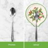 JarThenaAMCS 4.7inch Christmas Winter Spoon Rest Red Green Holly Berry Small Coffee Spoon Holder for Xmas Winter Bar Coffee Station Accessories view 3