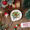 JarThenaAMCS 4.7inch Christmas Winter Spoon Rest Red Green Holly Berry Small Coffee Spoon Holder for Xmas Winter Bar Coffee Station Accessories view 4
