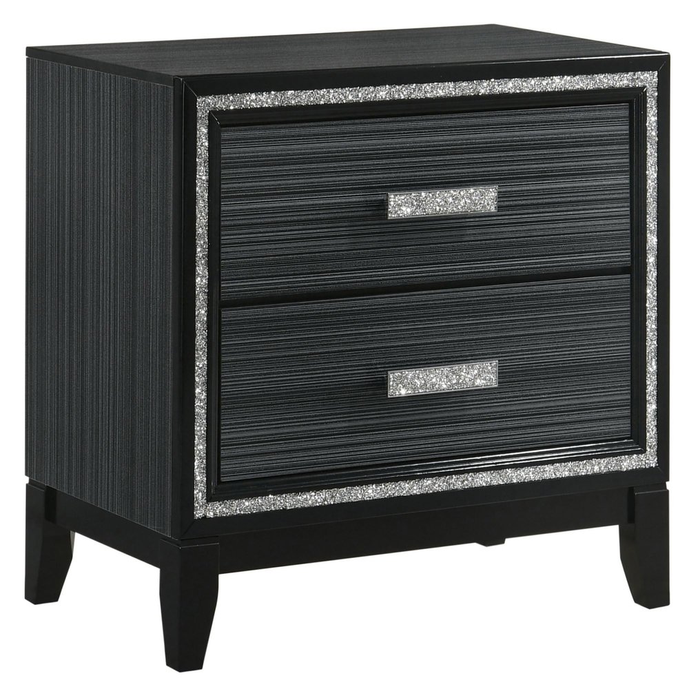 Glitter 2-Drawer Nightstand, End Table Two Storage Drawers Bedroom Living Room Furniture,Storage Cabinet