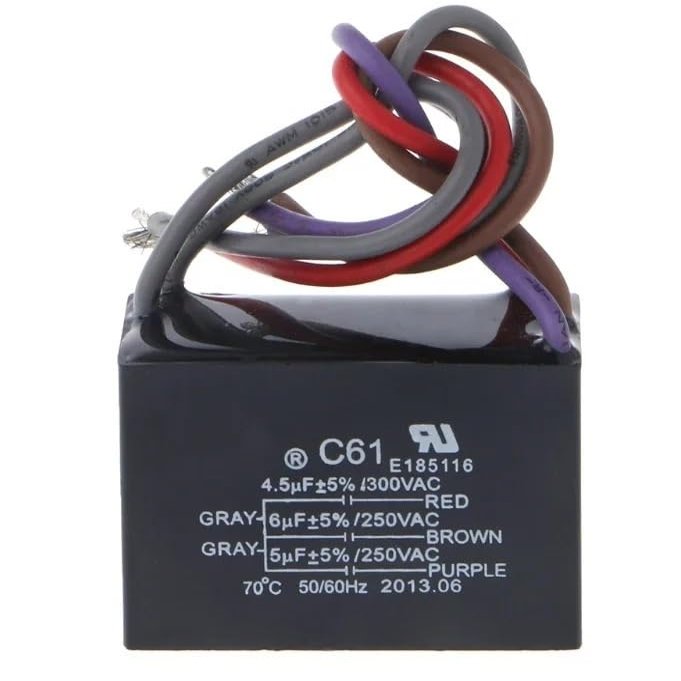 FFYTRGQWU 1pc CBB61 5 Wire 250V Ceiling Fan Capacitor Replacement for Ceiling Fan 4 5 6UF