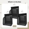 3-Pack Black Hanging Mesh Bath Organizers Portable Storage Baskets with Hooks for Easy Hanging, Ideal for Dorms & Showers view 2