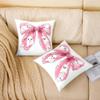 Erosebridal Pink Bow Throw Pillow Covers 16X16 Inch Halloween Decor Cushion Covers Kawaii Spooky Ghost Decorative Square Pillowcases for Bed Couch Living Room Girly Bowknot Cushion Cases view 3
