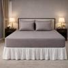 100% Cotton Single Layer Mattress Cover King Size, Elastic Mattress Cover, Stretches Up to 16 Inches Deep, Cozy, Absorbent, Easy to Replace, Machine Washable (6 Colors) (Brown, Queen) view 1