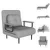 3 in 1 Convertible Sleeper Chair, Folding Futon Chair Bed Sleeper for Adults, Comfy Single Sofa Bed Chair with 5-Position Adjustable Backrest & Pillow for Small Spaces Living Room Bedroom (Grey) view 1