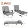 3 in 1 Convertible Sleeper Chair, Folding Futon Chair Bed Sleeper for Adults, Comfy Single Sofa Bed Chair with 5-Position Adjustable Backrest & Pillow for Small Spaces Living Room Bedroom (Grey) view 2