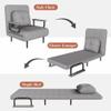 3 in 1 Convertible Sleeper Chair, Folding Futon Chair Bed Sleeper for Adults, Comfy Single Sofa Bed Chair with 5-Position Adjustable Backrest & Pillow for Small Spaces Living Room Bedroom (Grey) view 3