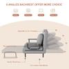 3 in 1 Convertible Sleeper Chair, Folding Futon Chair Bed Sleeper for Adults, Comfy Single Sofa Bed Chair with 5-Position Adjustable Backrest & Pillow for Small Spaces Living Room Bedroom (Grey) view 4