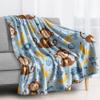 zcwl Monkey Blanket King Size, Banana Blue Fleece Throw Blanket for Couch Bed Sofa, Cartoon Animal Patterned Blankets and Throws, Super Soft Cozy Plush Flannel Blanket, 108x90, Decor & Gift view 2