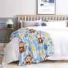 zcwl Monkey Blanket King Size, Banana Blue Fleece Throw Blanket for Couch Bed Sofa, Cartoon Animal Patterned Blankets and Throws, Super Soft Cozy Plush Flannel Blanket, 108x90, Decor & Gift view 3