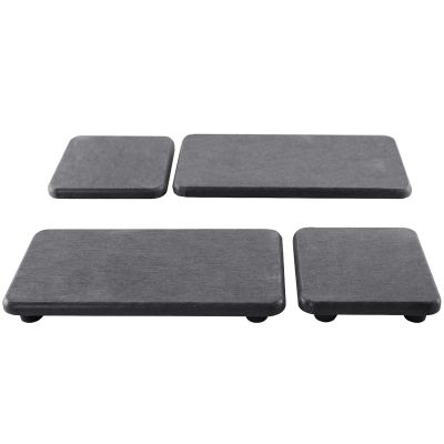 4 Pcs Diatomite Stone Mats for Sinks, Quick-Dry Bathroom & Kitchen Trays for Soap, Sponges, and Plants