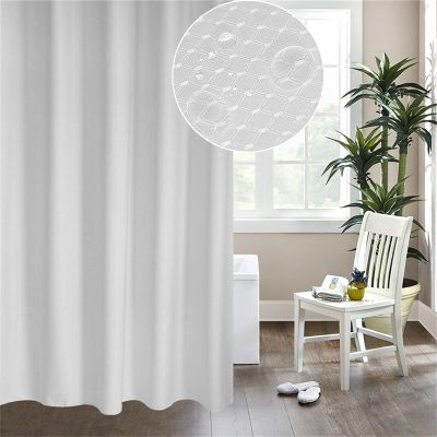 KELINFONG Shower Curtain Set, 72"x72" Heavy Duty Waffle Waterproof Washable Fabric Shower Curtain,Minimalist Chic Hotel Spa Quality Soft Cloth Long Shower Curtain for Home Farmhouse Bathtub Bathroom