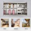 Wall Mounted Storage Cabinet Double Door with Removable Shelves Stainless Steel Display Shelf for Kitchen Bathroom Restaurant Balcony,Silver70X60X25Cm view 3