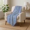Addison Rugs ASB917 Blue 50" x 70" Oversized Sherpa Throw Blanket, Machine Washable view 4