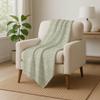 Addison Rugs ASB911 Aloe 50" x 70" Oversized Sherpa Throw Blanket, Machine Washable view 4