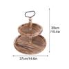 MVUYO FMURY Coffee Party Dining Room Table Tea Home Multifunction Decorative Organizer Breakfast for Kitchen Countertop Wood Two Tier Tray view 2