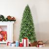 Fnecan 5FT Christmas Tree with 756 PE+PVC Tips, Full-Bodied Holiday Tree with Hinged Branches, Easy Assembly, Stable Metal Stand, Classic Green Xmas Decoration view 2