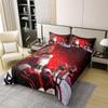 Manfei Santa Claus Kids Bedding Set King Size 100% Cotton,Elk Deer Snow Dots Duvet Cover SetChristmas Tree Holidays Quilt Cover,Red,2 Pillowcases(No Comforter) view 1