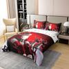 Manfei Santa Claus Kids Bedding Set King Size 100% Cotton,Elk Deer Snow Dots Duvet Cover SetChristmas Tree Holidays Quilt Cover,Red,2 Pillowcases(No Comforter) view 2
