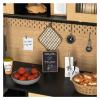 59" H Buffet Sideboard Cabinet with Storage Door & Power Outlet, Farmhouse Coffee Bar Cabinet with Wine Rack, Kitchen Pantry Living Room Black&Natural,for Kitchen view 4