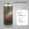 LJHDPMKT Coke Cup Brown Football Green Of Grass Printed Coca Coke Cans Water Bottle with Lid And Straw Drinking Mug Stainless view 3