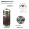 LJHDPMKT Coke Cup Brown Football Green Of Grass Printed Coca Coke Cans Water Bottle with Lid And Straw Drinking Mug Stainless view 4