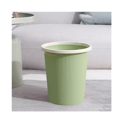 CAOJLjiaxiang-2012 Indoor Trash Can Without Lid Round Plastic Green with Pressure Ring Suitable for Living Room, Bedroom, Kitchen, Etc. Small/Medium/Large Garbage Bin(Large)