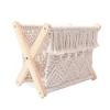 GFHSKRPL Cotton Rope Woven Storage Rack Macrame Magazine Rack Books Newspapers Holder Organizer view 3