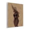 Black Sahara Portrait Boho Glam, 11 x 14 Inch Mounted Print on Wall Plaque view 2