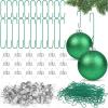 Reallnaive 400 Pack Round Christmas Ornament Caps and Hooks Set,Green view 1