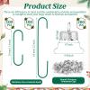 Reallnaive 400 Pack Round Christmas Ornament Caps and Hooks Set,Green view 2