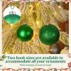 Reallnaive 400 Pack Round Christmas Ornament Caps and Hooks Set,Green view 4