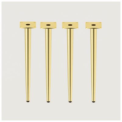 Metal Table Legs Sofa Support famer Coffee Tables Supports Office/Dining Desk Leg Bathroom Cabinet Straight Cone/Slanted Cone Set of 4 Water Proof and Rustproof