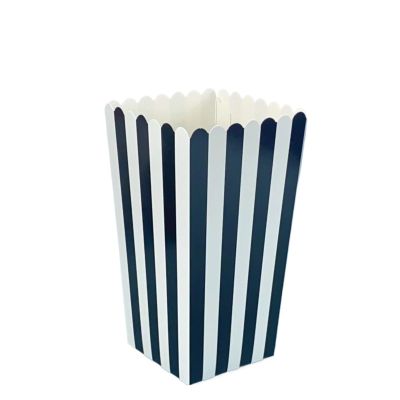 KaiYeA Popcorn Boxes Popcorn Boxes Colorful Stripes Stiff Paper Box Pop Corn Wedding Birthday Christmas Party Packaging Decor Supplies For Party(Black,60pcs)