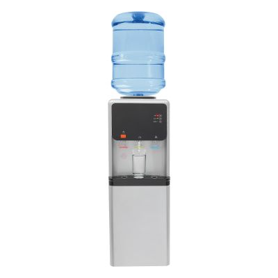 Top Loading Water Cooler, Standing Water Dispenser with 3 Temperature Settings - Hot, Warm and Cold Water, Child Safety Lock, Water Cooler Dispenser for Homes, Kitchens, Offices, Dorms (Silver Black)