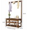 PPXCZZ Bamboo Hall Tree with Upholstered Shoe Bench, Coat Rack & Storage Shelf, Entryway Organizer for Bedroom & Mudroom(70x29x168cm) view 2