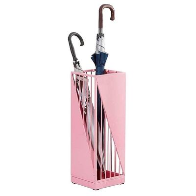 Wrought Iron Umbrella Stand With Drip Tray And Hooks, Metal Hollow Umbrella Holder For Entryway, Office, Home