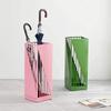 Wrought Iron Umbrella Stand With Drip Tray And Hooks, Metal Hollow Umbrella Holder For Entryway, Office, Home view 2