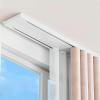 Double Row Curtain Track Ceiling Mount for Windows Heavy Duty Ceiling Rails with Silent Rollers 5ft 6ft 7ft 8ft 9ft 10ft 15ft 20ft Double Curtain Rail Set for Bedroom Room Divider(Gray,9-5/8FT) view 1