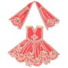 Decorative Laxmi Durga Devi MATA Dress poshak vastra Cloth lehanga Chunari for God Idol Statue Home Temple Indian Traditional Navratri Festival Laxmi Poojan Dress Decorations(Size:-6")(Red) view 1