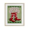 Howdy Holidays Cowboy Boots, 13 x 16 Inch Framed Print Under Glass view 1