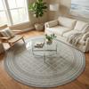 Rugs.com - Outdoor Lattice Rug 8 Ft Round Gray Indoor/Outdoor Rug Easy-Clean Flatweave for Patio, Deck, and Porch view 4