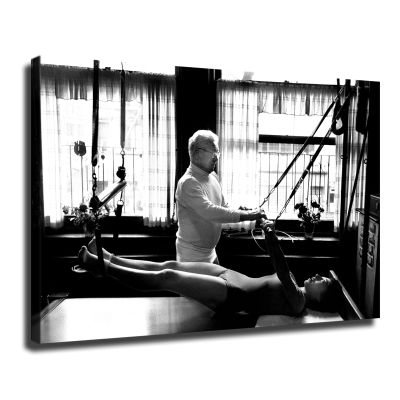 Joseph Pilates Pilates Fitness Methods Black And White Vintage photo Poster HD Canvas Printing Wall Art Decor Aesthetics For Living Room Bedroom kitchen bar Background Decor (16x24inch-Farmed)