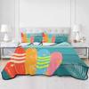BketraquerC Full Quilt Set, Colorful Surfboard on Blue Wood Board Lightweight Soft Microfiber Summer Bedspread Coverlet with 2 Pillow Shams, Summer Sports 3 Piece Bedding Set for All Seasons view 4